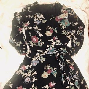 Loft Plus black, floral dress